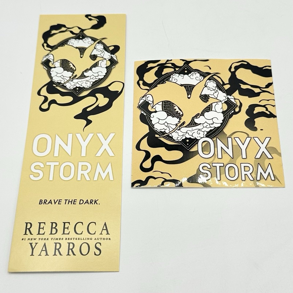 Onyx Storm Exclusive Release Party Yellow Dragon Sticker Bookmark Fourth Wing